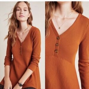 Maeve anthropologie eliza henley waffle knit top